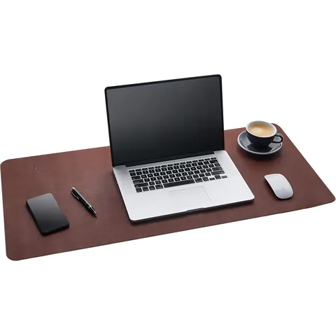 Gallaway Leather Desk Mat, 36 x 17 in, Dark Brown