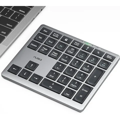 Nulea Wireless Number Pad, Bluetooth 5.0 and 2.4G, USB-C Rechargeable
