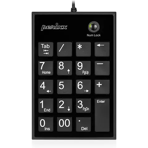Perixx PPD-202 Wired 19-Key Slim Numeric Keypad, Scissor Keys