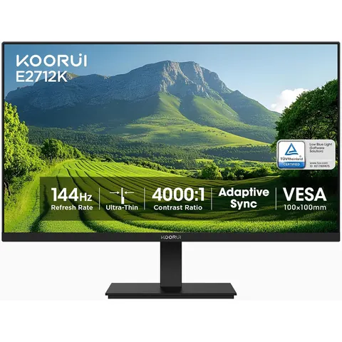 KOORUI 27 Inch Computer Monitor, 144Hz FHD 1080p VA